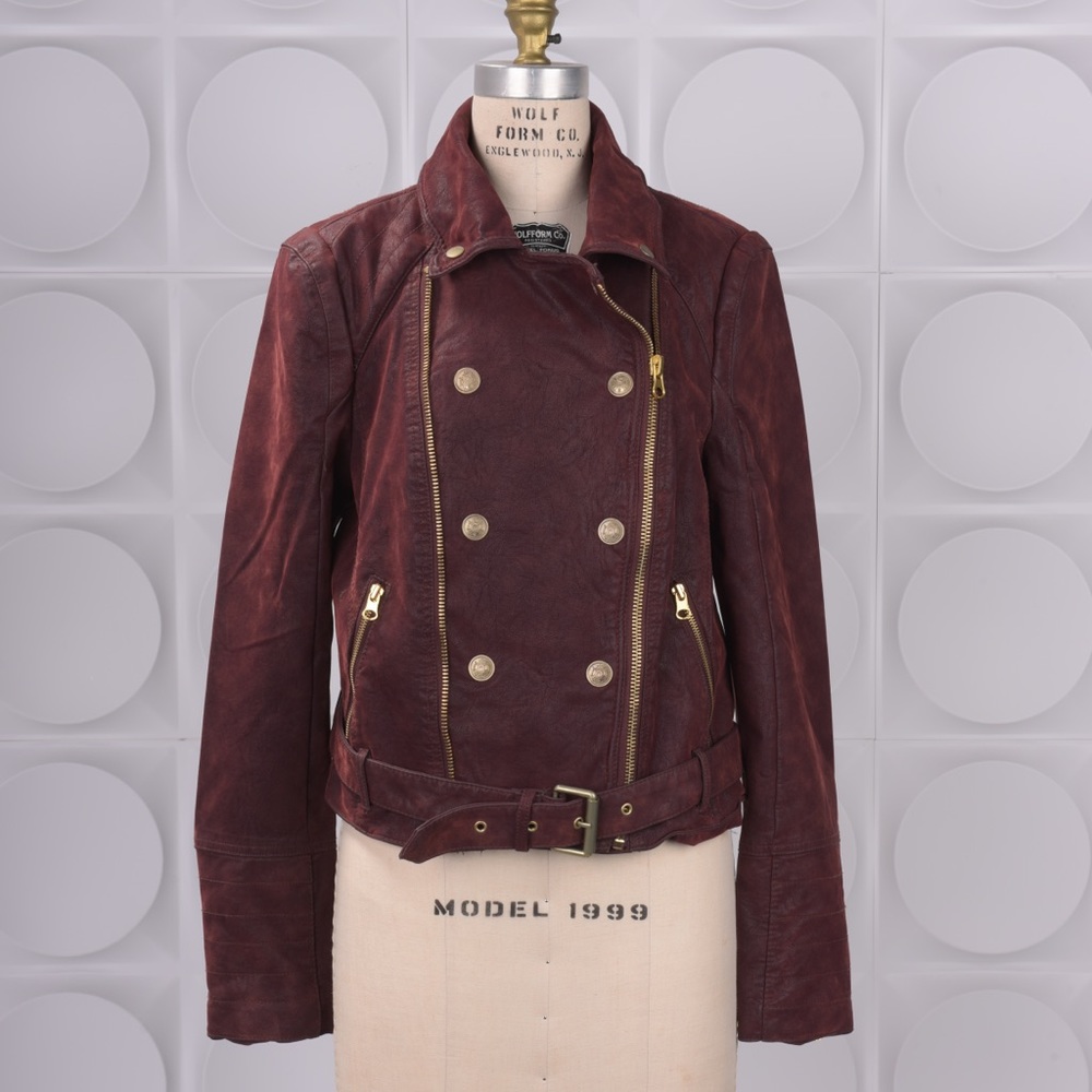 NEW Free People Leather Moto Jacket & M |  Tags Attached |Melrose Vegan